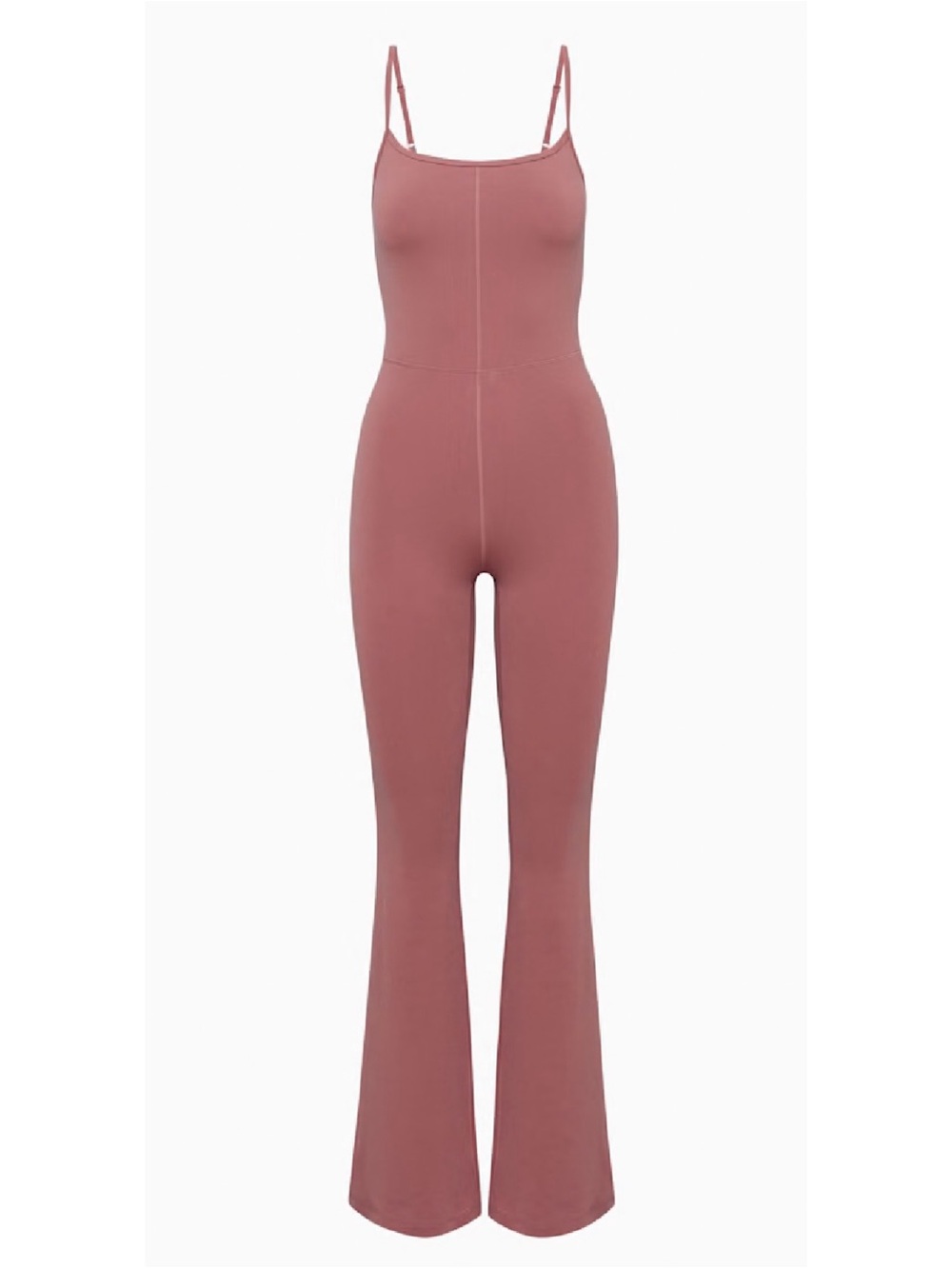 Aritzia Wilfred Free Freestyle Kick Flare Jumpsuit Size S Cinder Pink Bodysuit